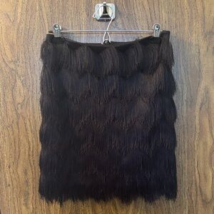 XOXO Black Layered Fringe Mini Skirt